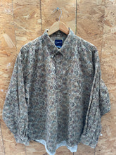Vintage 90s Grungy Brown Leaf Print Long Sleeve Shirt Men's XXL by Catalina